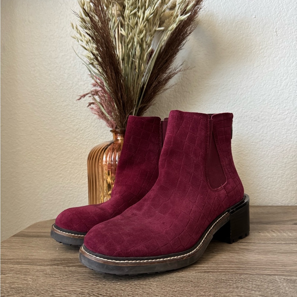 Vince Camuto Deep Red Ankle Booties